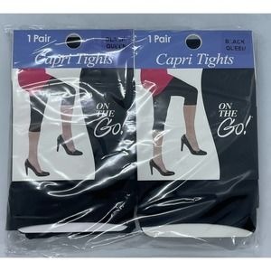 On the Go Capri Tights Black Queen New Sealed Lot of Two Packages NWT